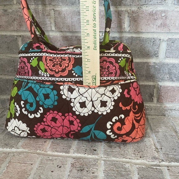 Vera Bradley Brown and Pink Floral Shoulder Bag - Picture 6 of 11
